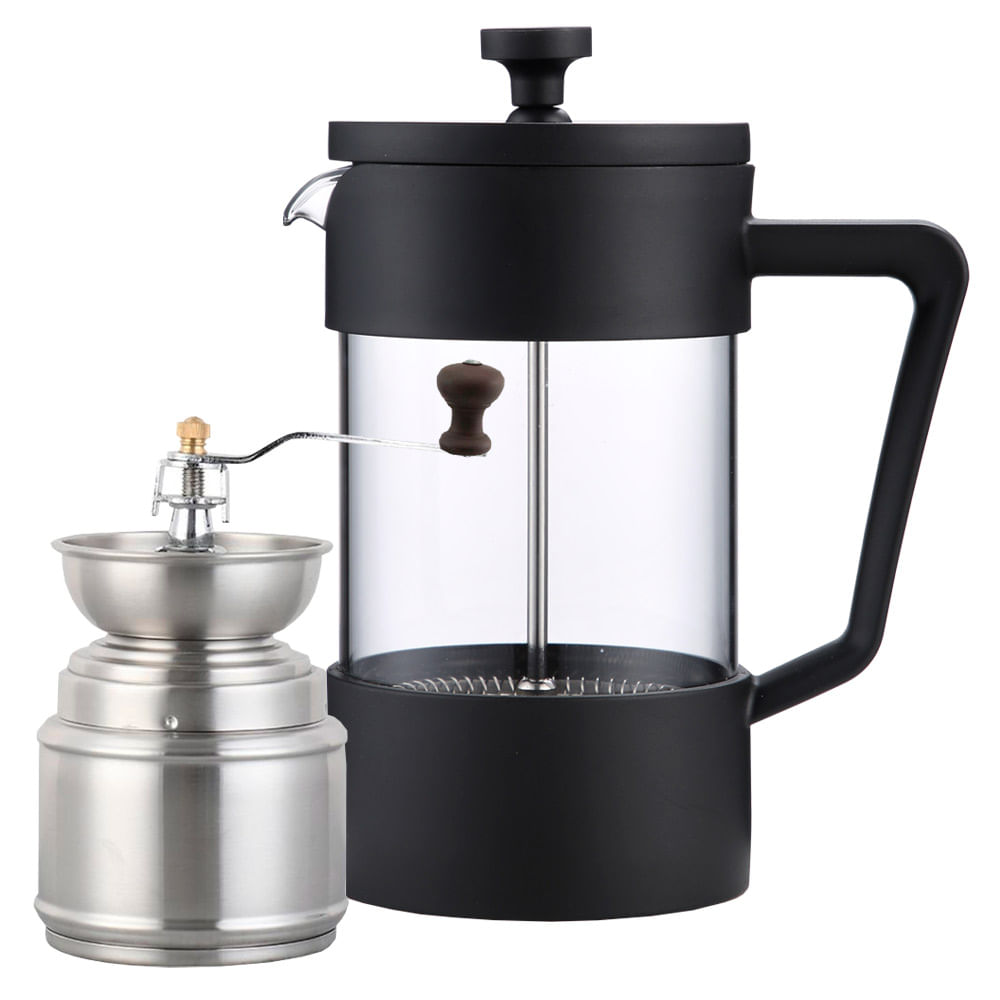 KIT Molinillo De Cafe Manual + Cafetera Prensa Francesa Gadnic