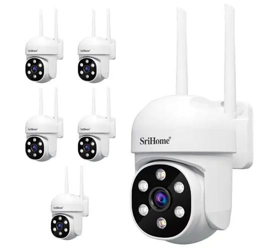 Kit x6 de Cámara de Seguridad IP Domo SriHome SH061 Full HD Vision Nocturna