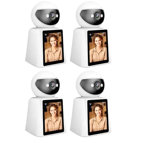 Kit x4 de Cámaras de Seguridad SriHome Audio Bidireccional Pantalla HD 28 Pulgadas