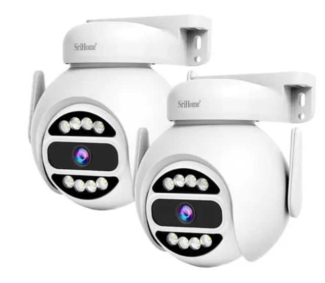 Kit x2 de Cámaras de Seguridad sh047 SriHome 4mp Audio De Pared o Techo