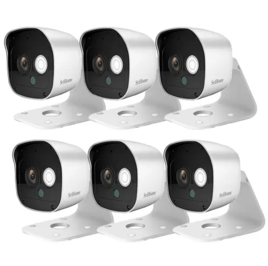 Kit x6 Cámara de Seguridad IP SriHome 3MP Vision Nocturna