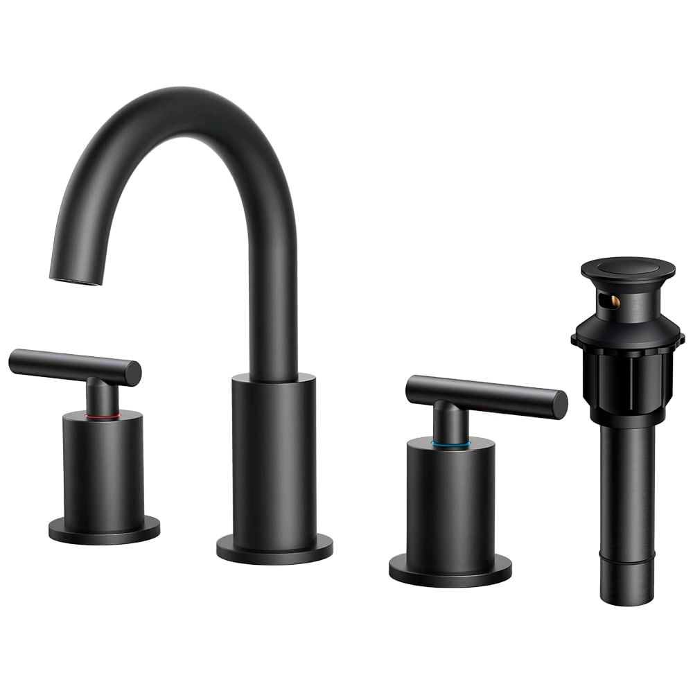 Griferia de Baño y Cocina Rieti Doble Comando Negro Mate