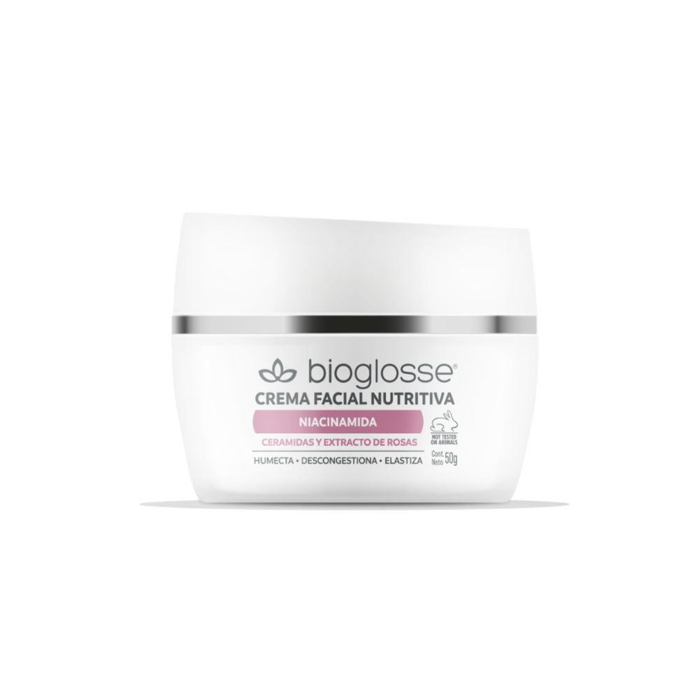 Crema Facial Nutritiva Niacinamida, Ceramidas y Extracto de Rosas