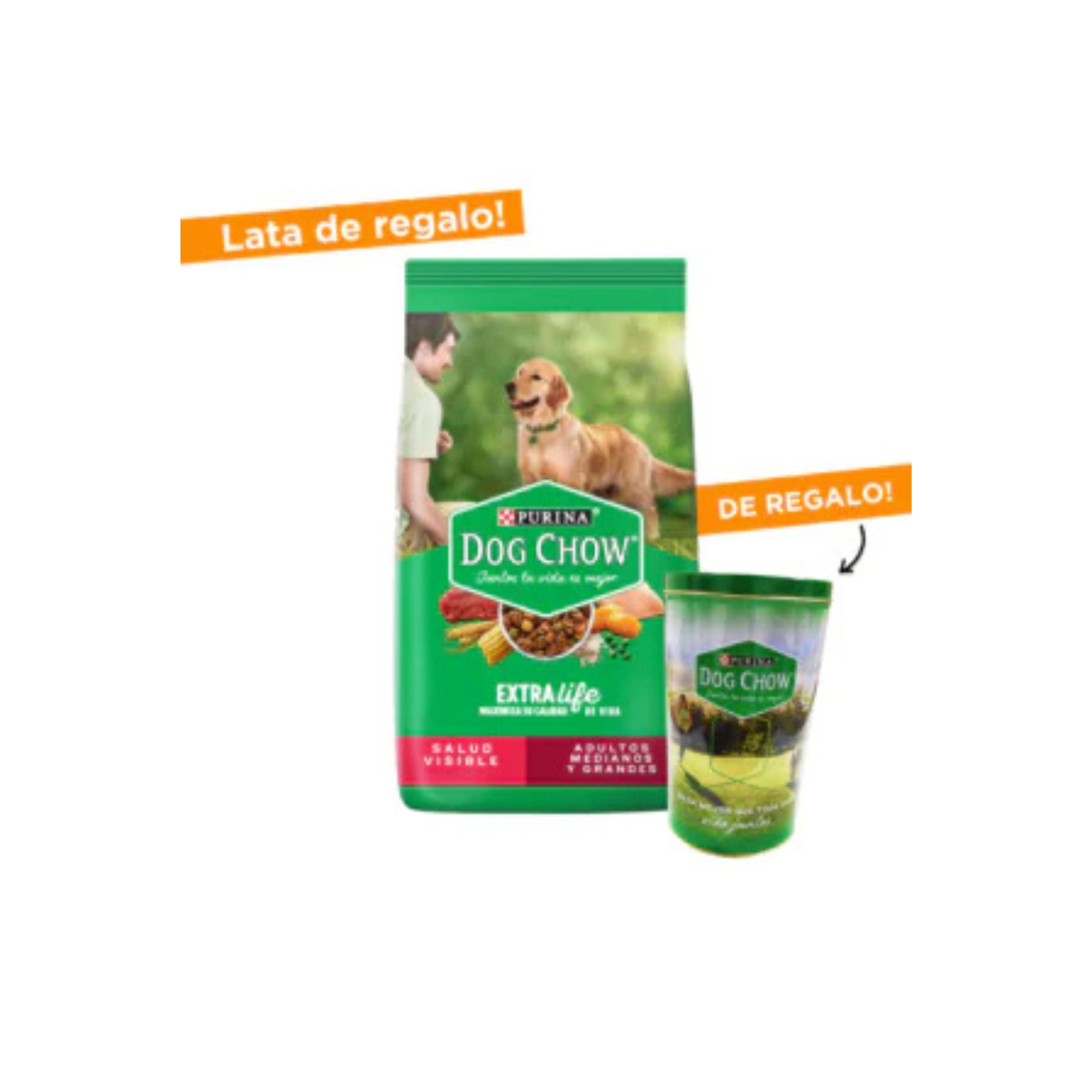 Alimento Dog Chow Perro Adult Medium/Large 20Kg + Alimento Húmedo