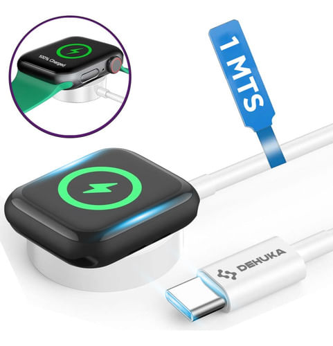 Apple Mini Cargador 2 En 1 Inalámbrico Rápido Para Iwatch Y iPhone, Carga Magnética Dehuka