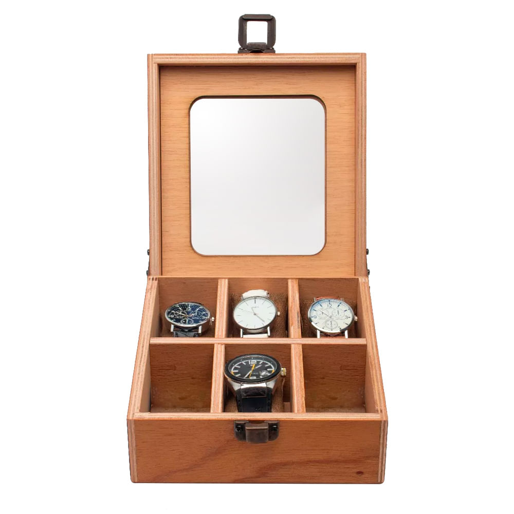 Caja Estuche de Madera Gadnic Organizador 6 Relojes