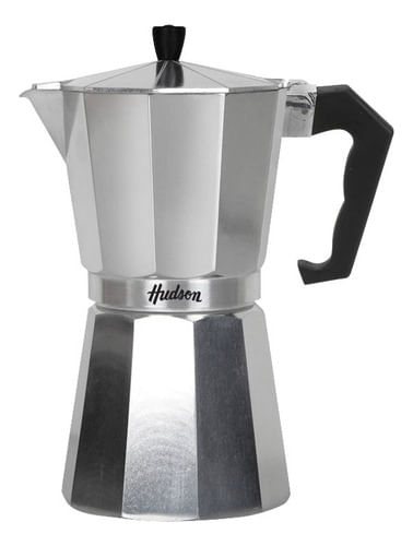 Cafetera Aluminio Pulido Hudson Tipo Italiana 6 Tazas