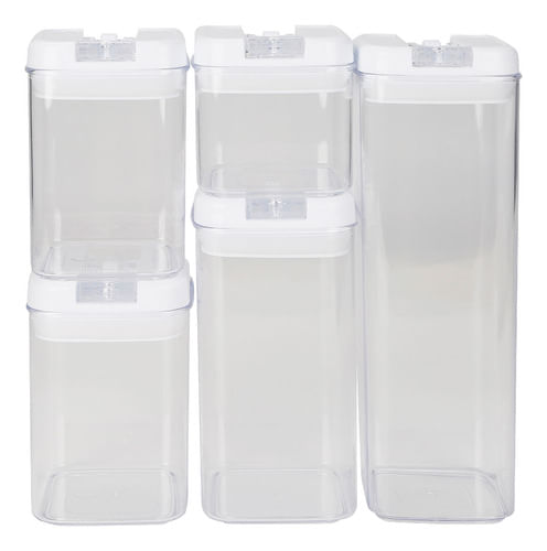 Set Frasco Plástico Hermético Con Tapa  X5