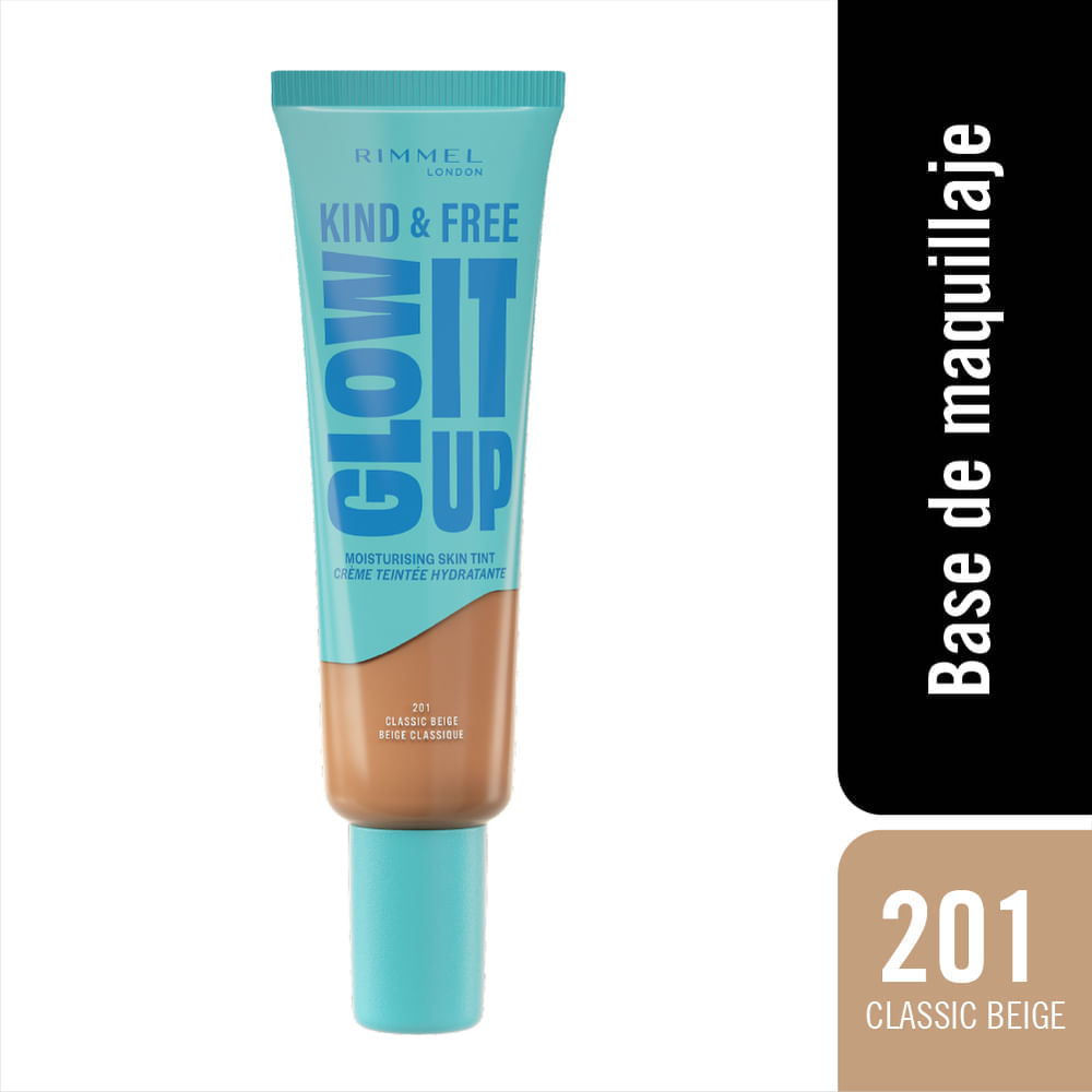 Base de Maquillaje Kind & Free Glow It Up Rimmel 201 Classic Beige