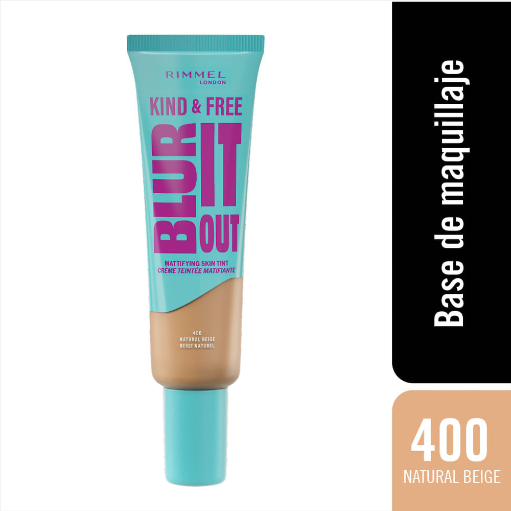 Base de Maquillaje Kind & Free Blur It Out Matte Rimmel 400 Natural Beige