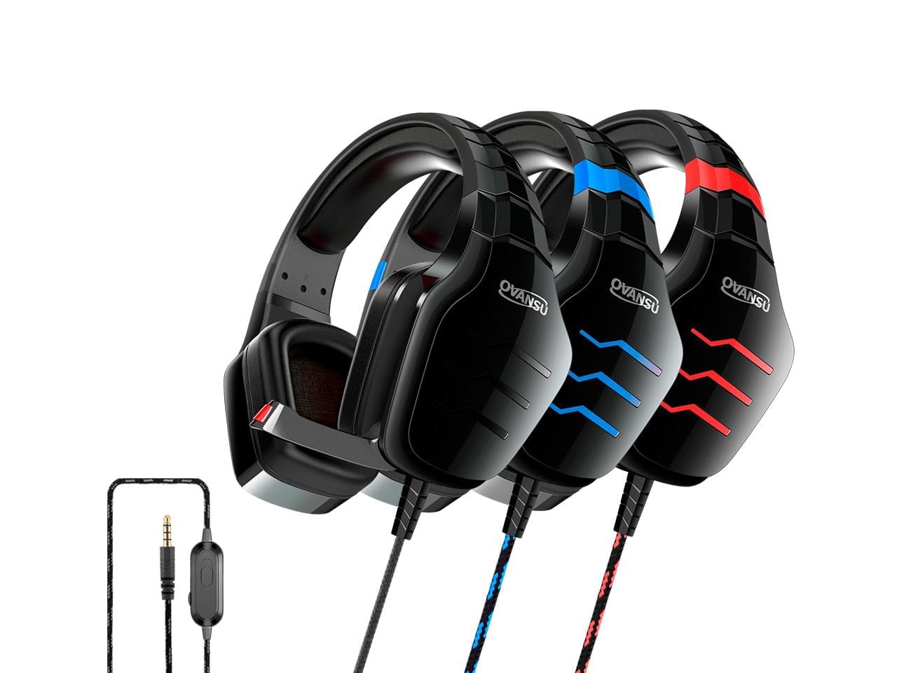 Auricular gaming rojo PS4 tipo vincha con micrófono OVANSU - OSAUG600