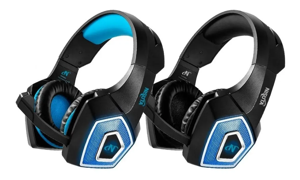 Auricular gaming PS4 negro con leds vincha con microfono hurricane NISUTA - NSAUG350L