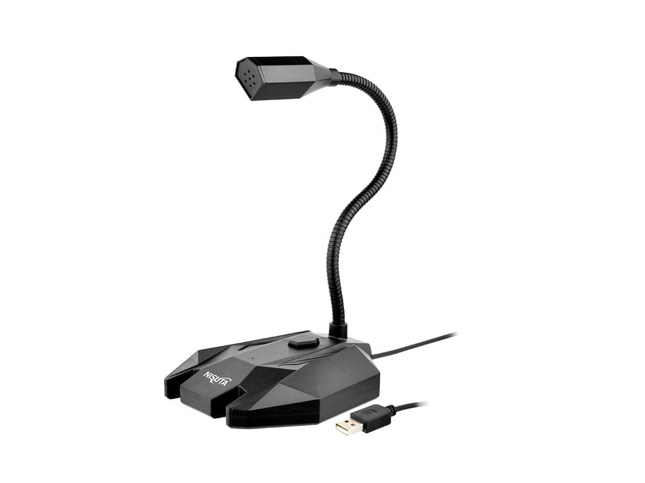 Micrófono USB con Salida de Audio y Botón On/Off NISUTA NSMIC195U (Negro)