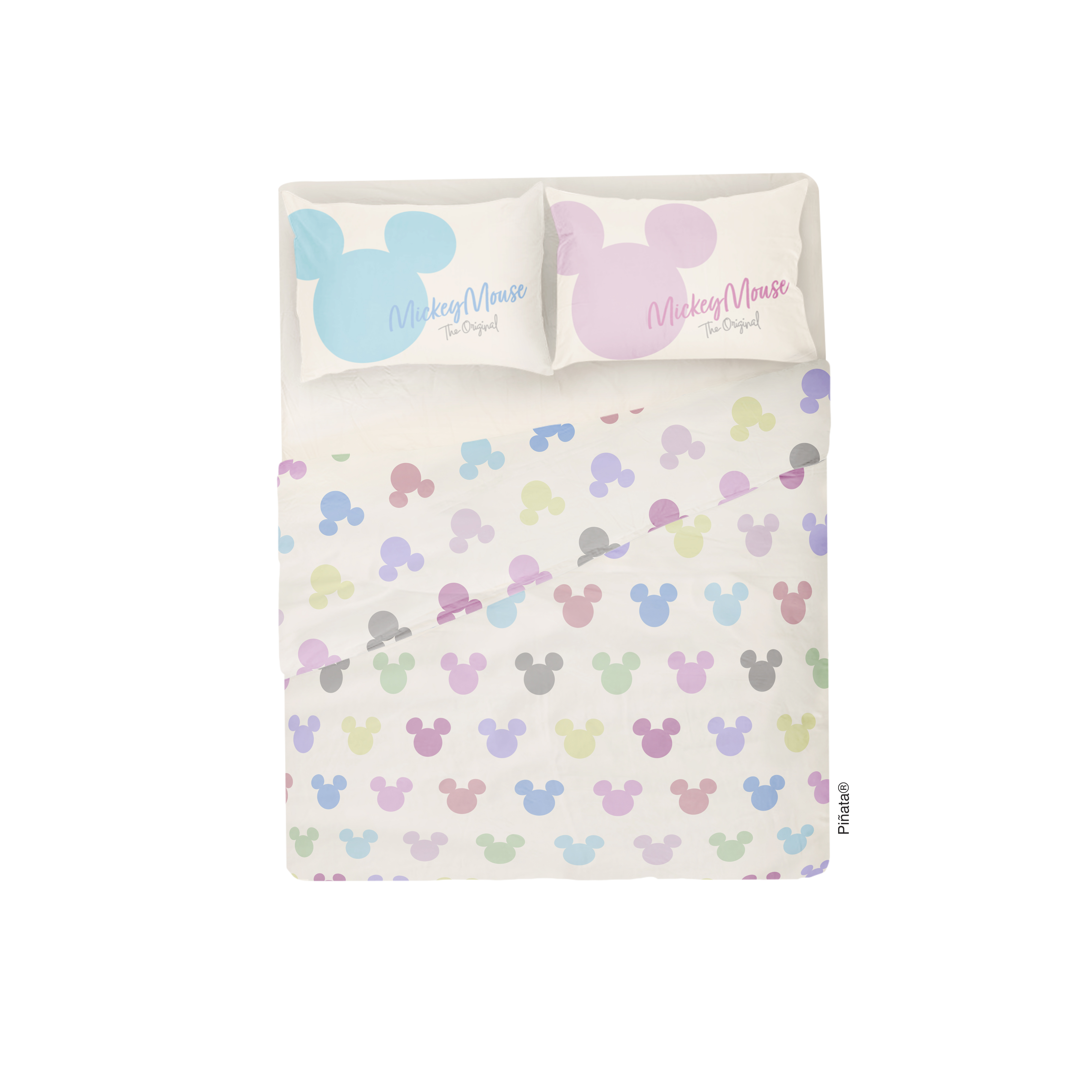Juego de Sábanas Queen Mickey Faces II Classic Gray