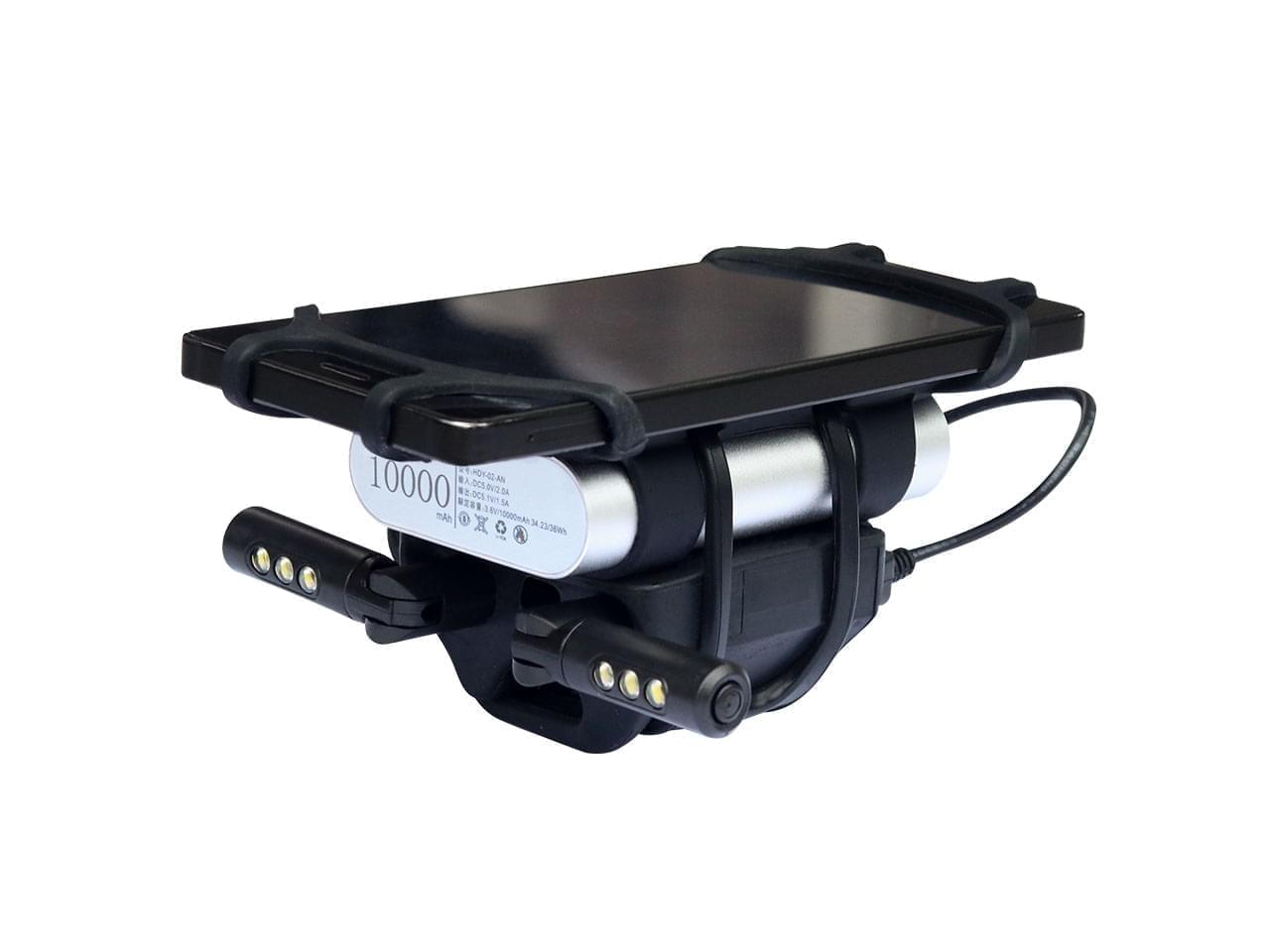 Soporte para celular y power bank en bicicleta, con 2 luces USB NISUTA - NSSOCEBIL