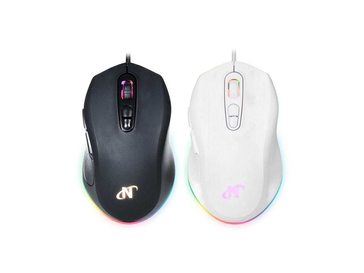 Mouse programable USB 6D+scroll Gaming RGB 6400 DPI y aceleración 22.5G NISUTA - NSMOGZ7 (Blanco)