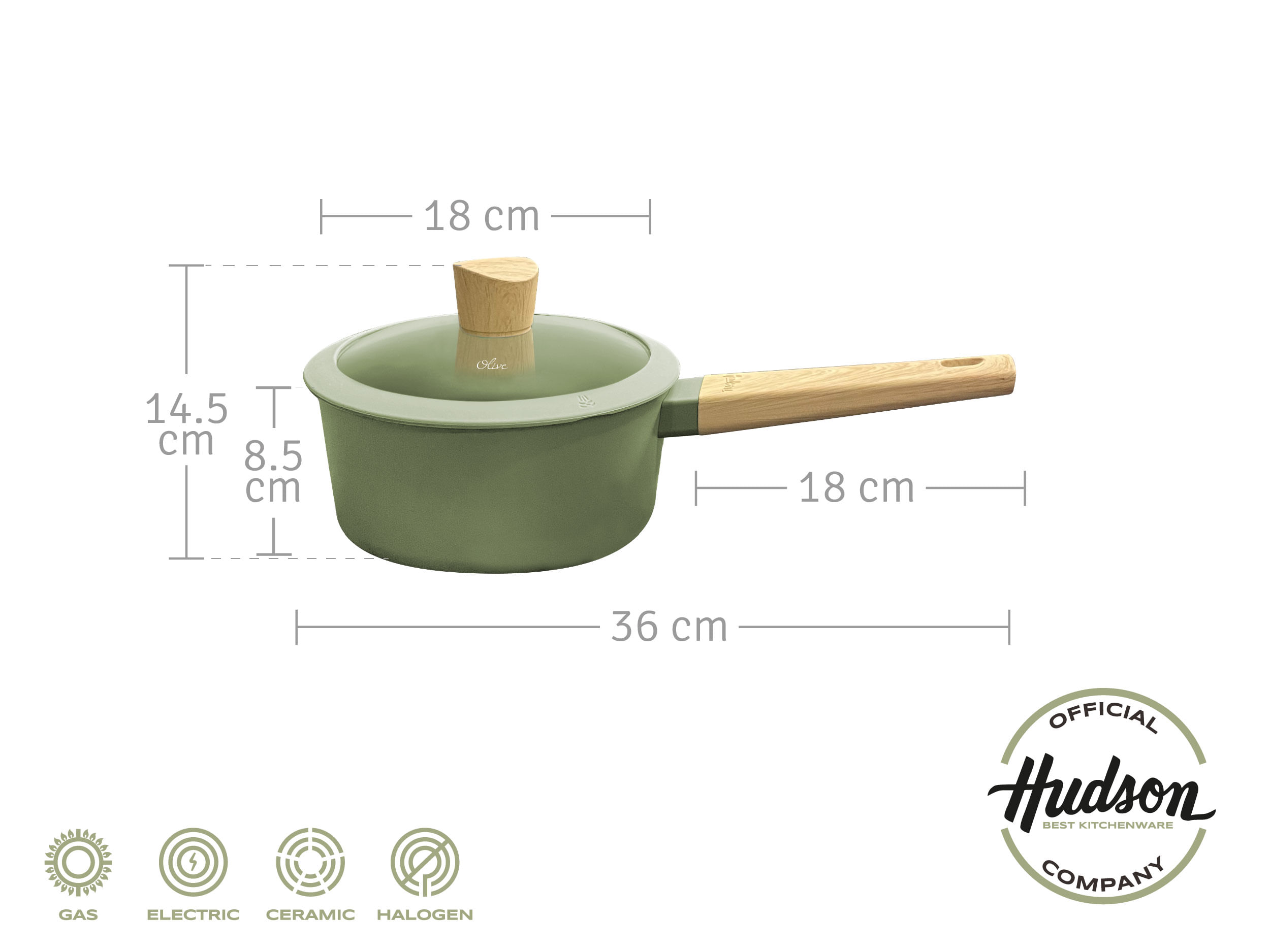 Olla Hudson Olive Con Antiadherente 1.9 L