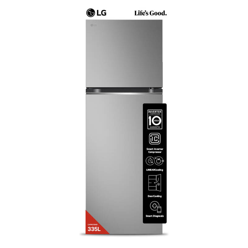 Heladera con Freezer Ciclica Inverter Lg 256L Vt34bpy - Vt8 Plateado