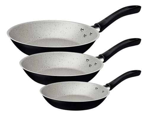 Juego De Sartenes Caribe 3 Piezas Aluminio Teflon Tramontina