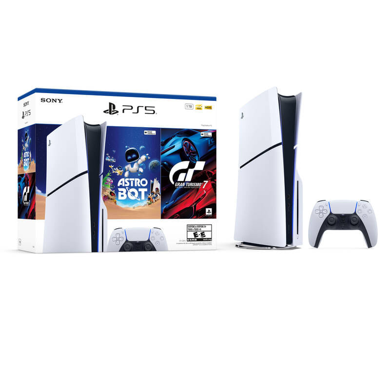 Consola Ps5 Standard Sony Bundle 1 Tb Blanco + 2 Juegos Astrobot y Gran Turismo 7