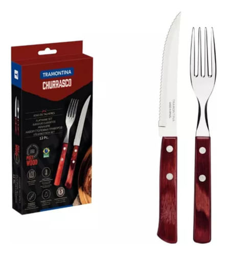Juego De Cubiertos Polywood Asado 12 Piezas Tramontina