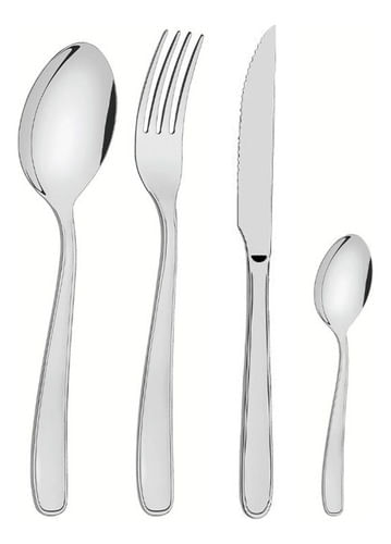 Juego Cubiertos Maresias Blister 24 Pz Acero Inox Tramontina Acero Inox