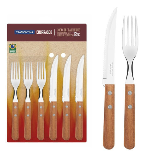 Set De Cubiertos Tramontina Churrasco De 12 Piezas 22399/030