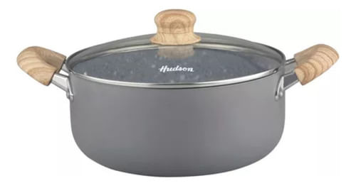 Cacerola C/ Asas Ceramico 24 Cm Gris Granito Hudson