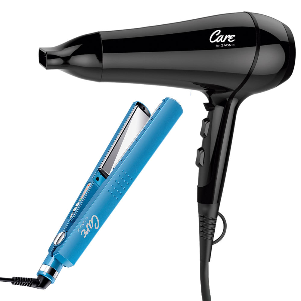 Kit De Planchita De Pelo + Secador Gadnic Profesional