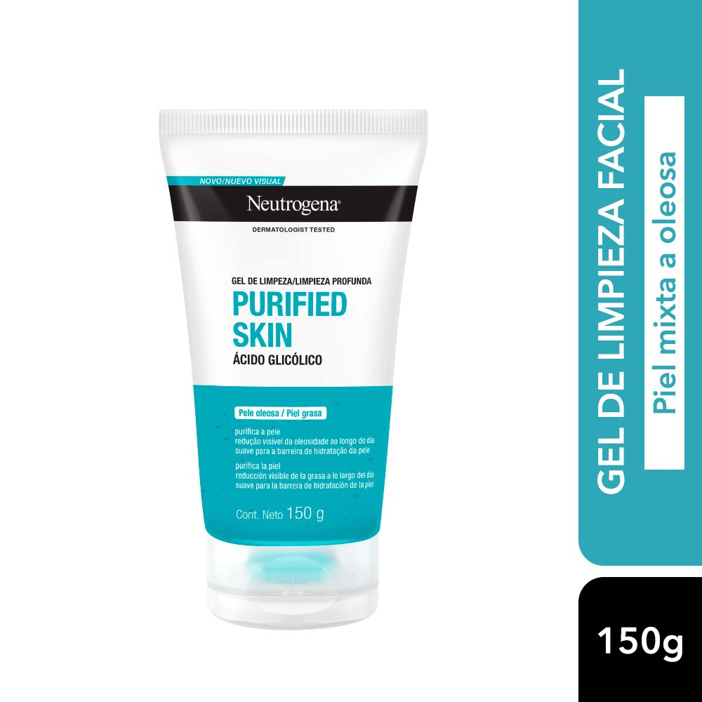 Gel de Limpieza Facial Neutrogena Purified Skin con Ácido Glicólico 150gr