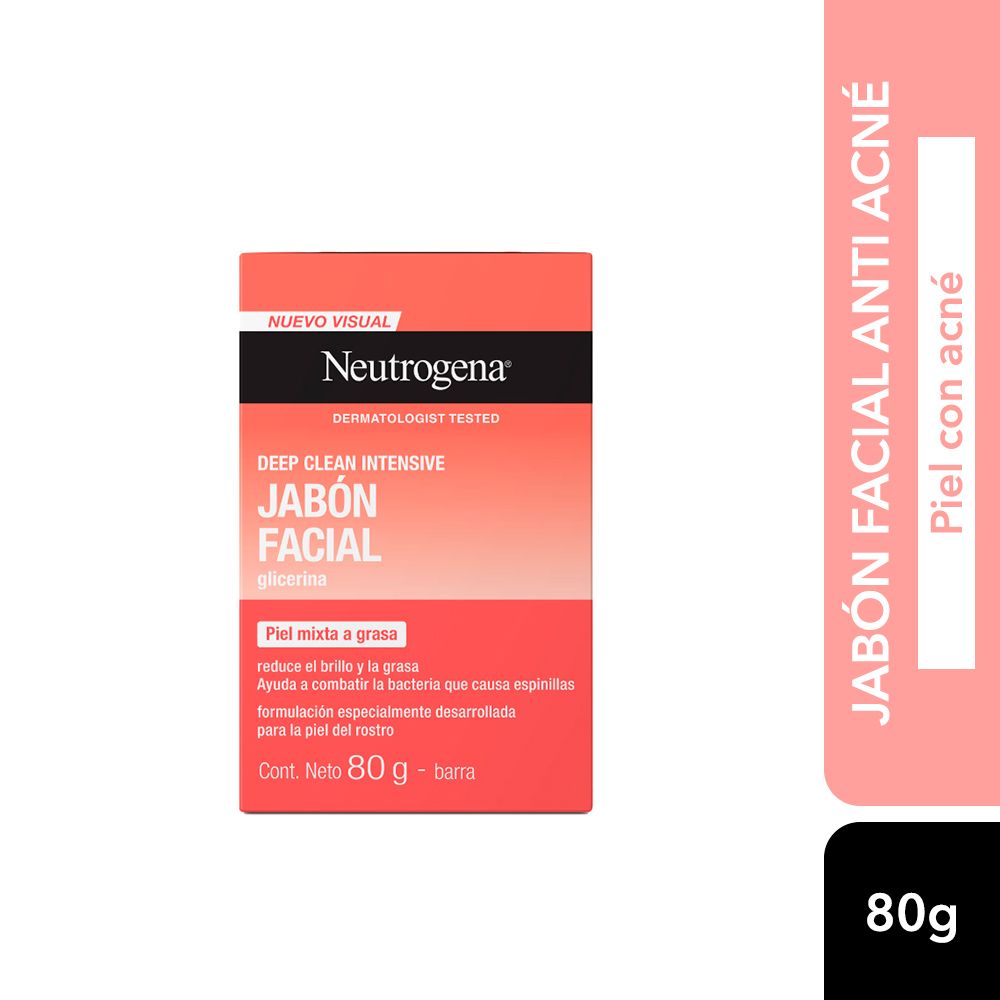 Jabón Facial Deep Clean Intensive Para Piel Mixta a Grasa Neutrogena 80gr