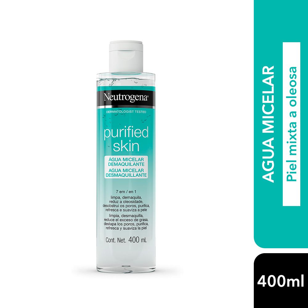 Agua Micelar Desmaquillante 7 en 1 PURIFIED SKIN® Neutrogena 400ml