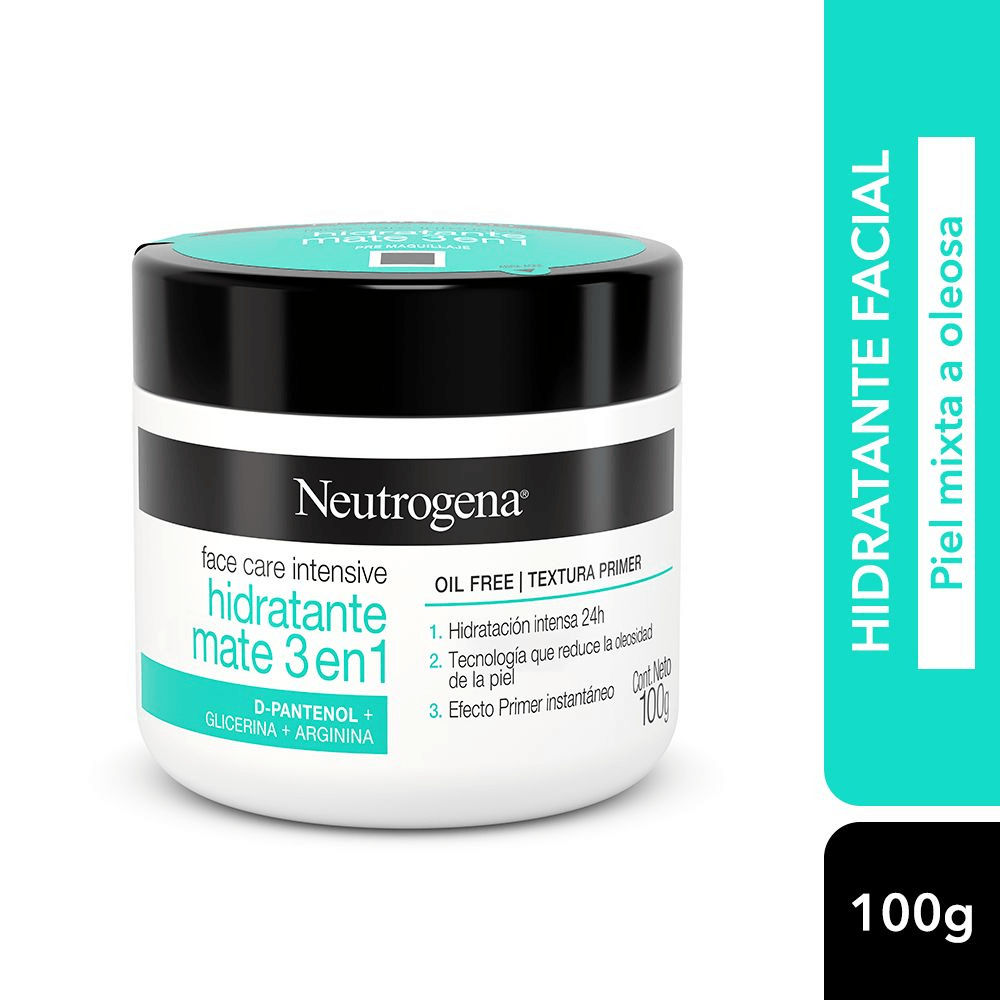 Crema Facial Hidratante Neutrogena Face Care Intensive Mate 3 en 1 100gr