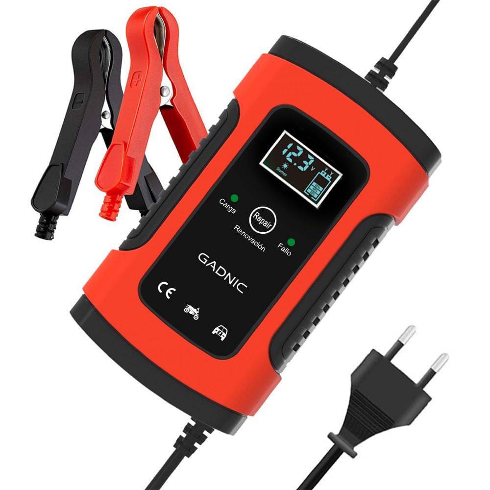 Cargador De Batería Gadnic Para Auto Moto 12V Corte Automático Mantenedor