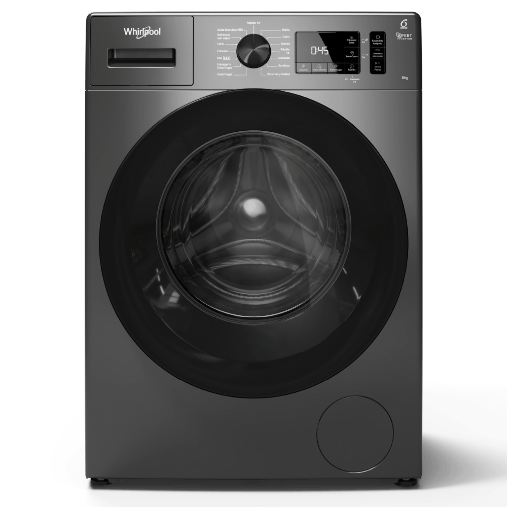 Lavarropas Whirlpool Carga Frontal 8 kg - 1200 rpm Titanium Inverter