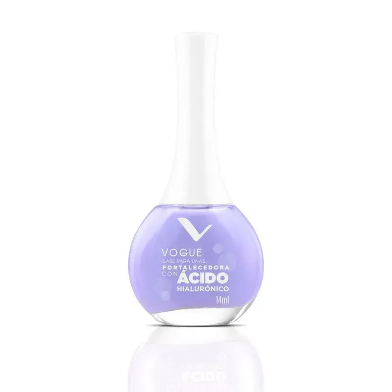 Base Esmalte De Uñas Fortalecedora Con Ácido Hialurónico Vogue 14ml