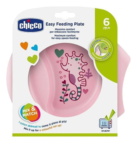 Plato Facil Alimentacion Chicco 6m+ Rosa